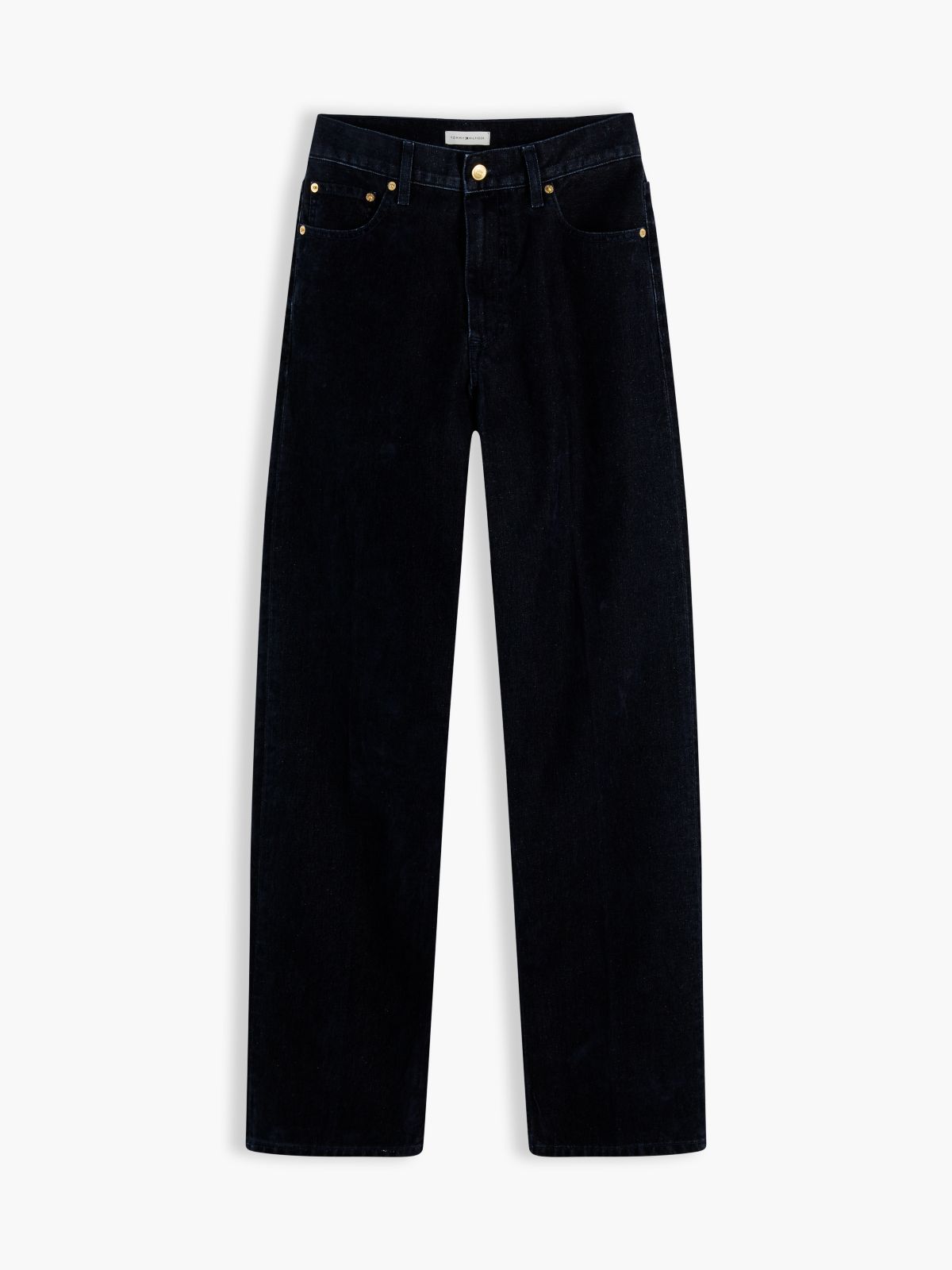 Sarah Festive High Rise Straight Flocked Jeans — Blue