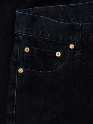 niebieski świąteczne jeansy straight sarah z wysokim stanem z flokowanym wykończeniem dla kobiety - tommy hilfiger