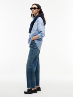 Jackie High Rise Tapered Horsebit Ankle Jeans — Blue 3