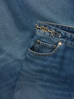 Jackie High Rise Tapered Horsebit Ankle Jeans — Blue 8