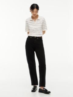 Jackie High Rise Tapered Black Ankle Jeans — Black 2