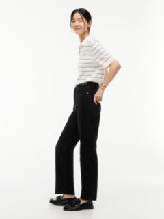 Jackie High Rise Tapered Black Ankle Jeans — Black 3