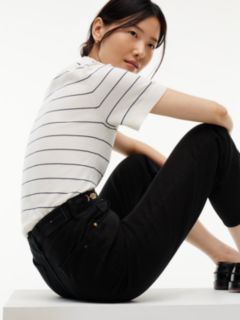 Jackie High Rise Tapered Black Ankle Jeans — Black 5