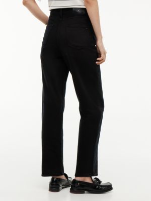 black jackie high rise tapered black ankle jeans for women tommy hilfiger
