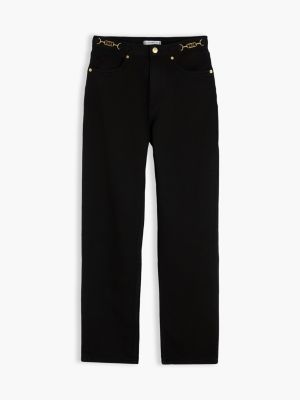 black jackie high rise tapered black ankle jeans for women tommy hilfiger
