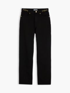 Jackie High Rise Tapered Black Ankle Jeans — Black 7