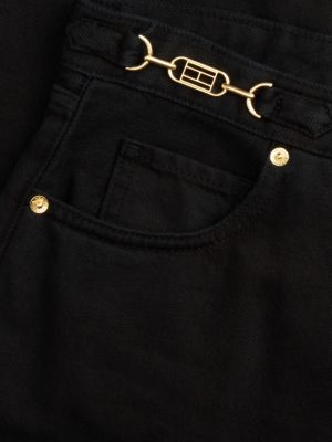 black jackie high rise tapered black ankle jeans for women tommy hilfiger