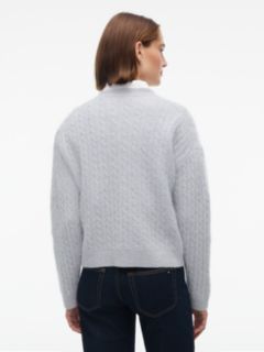 Crest Cable Knit Alpaca Wool Blend Jumper — Grey 4