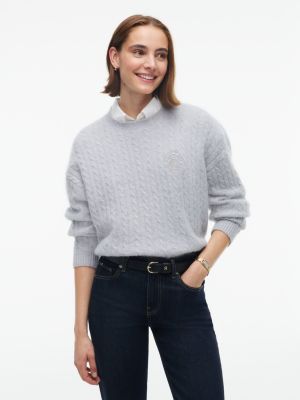 pullover in maglia di misto lana e alpaca grey da donne tommy hilfiger