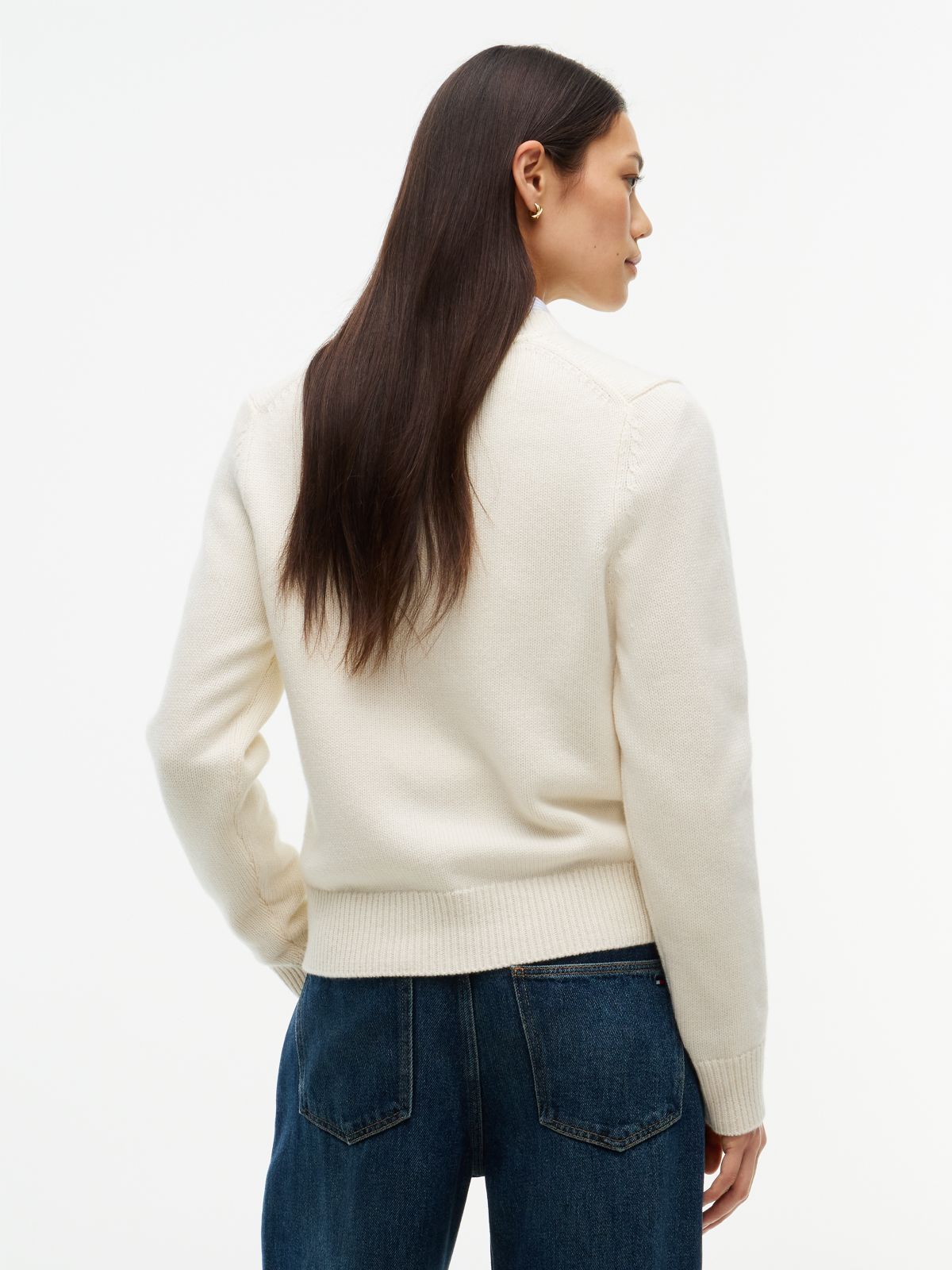 Flag Logo Embroidery Jumper With Cashmere — Yellow