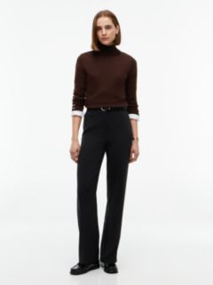 Pure Wool Slim Turtleneck Jumper — Brown 2