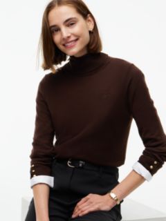 Pure Wool Slim Turtleneck Jumper — Brown 3