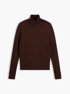Pure Wool Slim Turtleneck Jumper — Brown 5