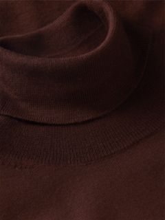 Pure Wool Slim Turtleneck Jumper — Brown 6