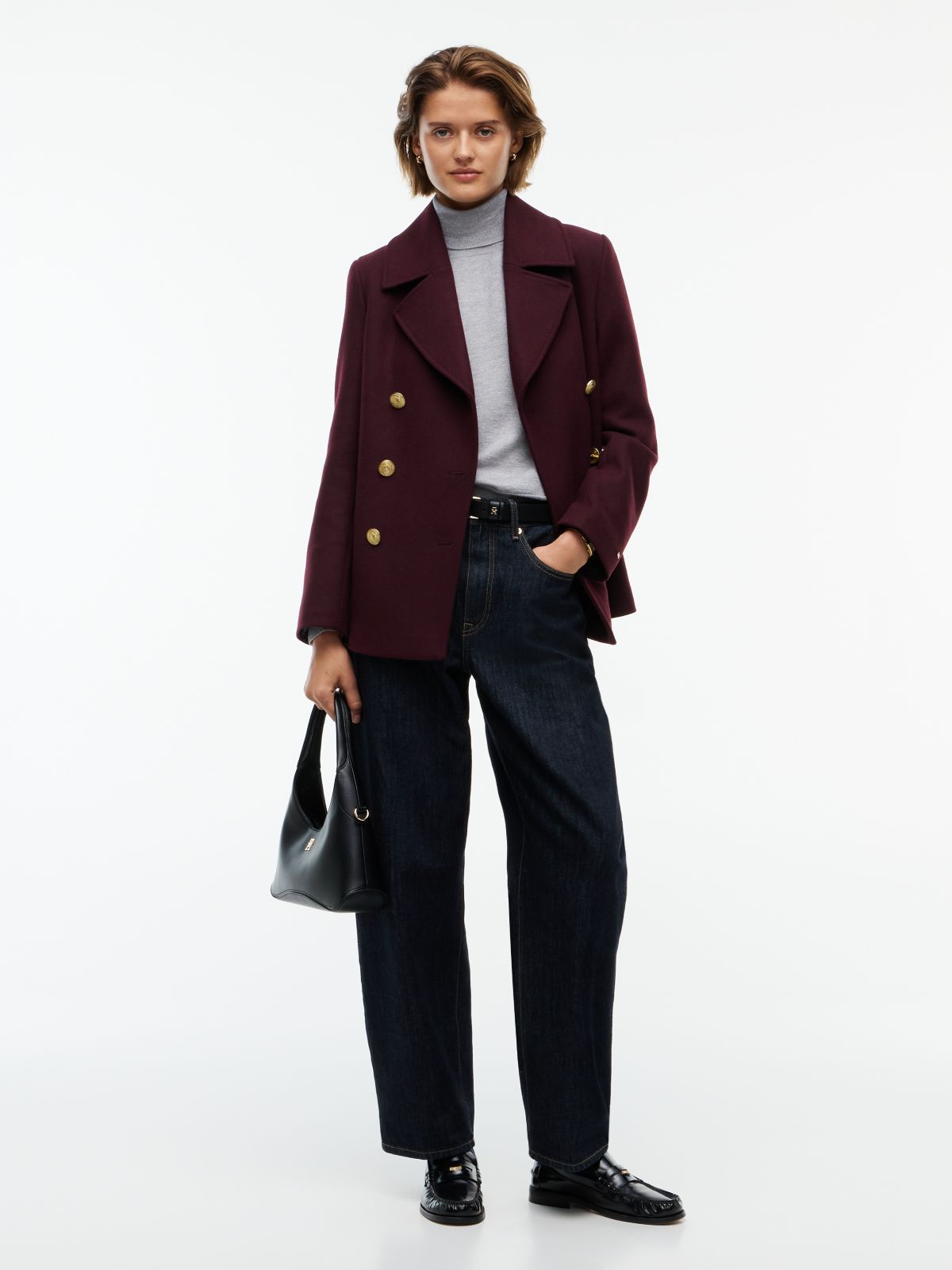 Pure Wool Slim Turtleneck Jumper — Grey