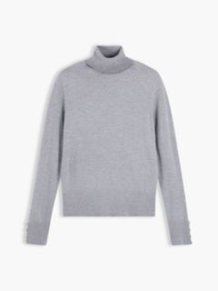 Pure Wool Slim Turtleneck Jumper — Grey 5