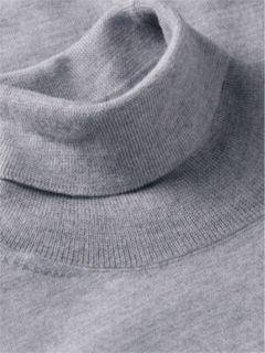 Pure Wool Slim Turtleneck Jumper — Grey 6
