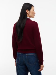 Pure Wool Gold-Tone Button Cardigan — Purple 4