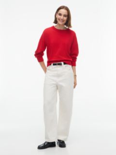 Pure Cashmere Relaxed Crew Neck Jumper — Red 2