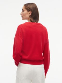 Pure Cashmere Relaxed Crew Neck Jumper — Red 4