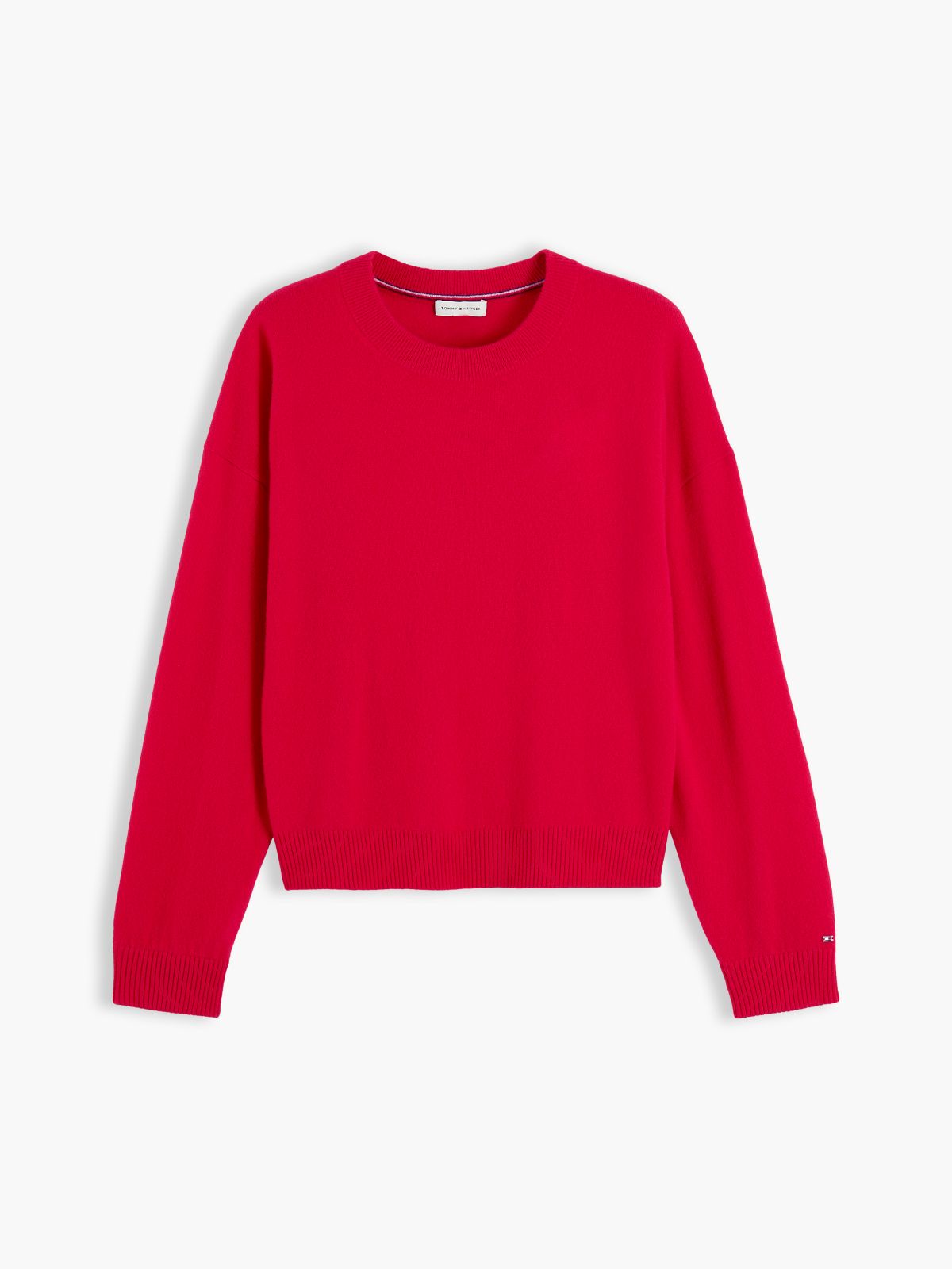 Pure Cashmere Relaxed Crew Neck Jumper — Red