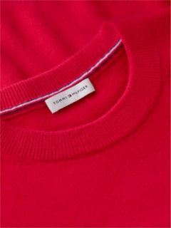 Pure Cashmere Relaxed Crew Neck Jumper — Red 6