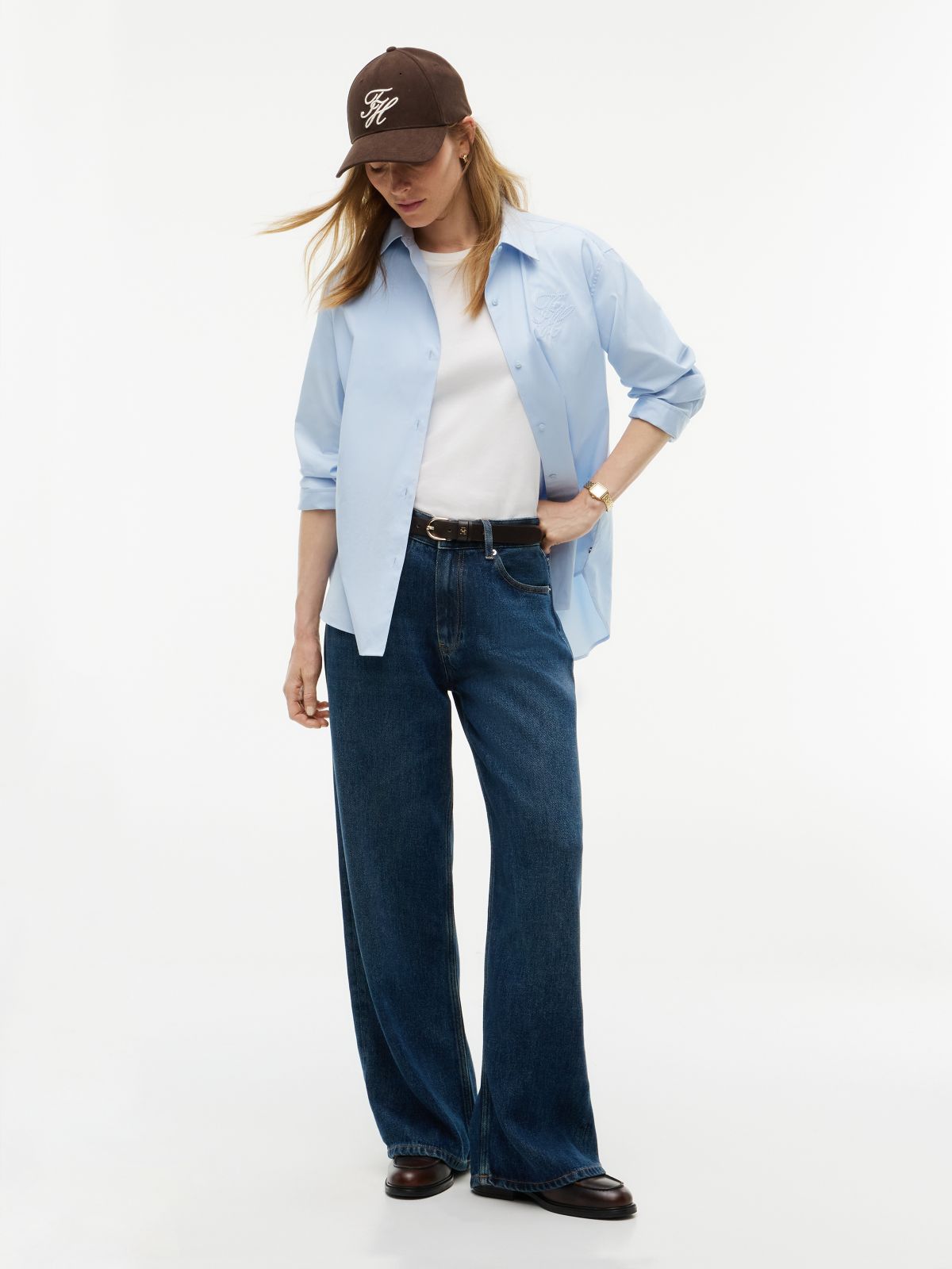 Nola Low Rise Straight Whiskered Jeans — Blue