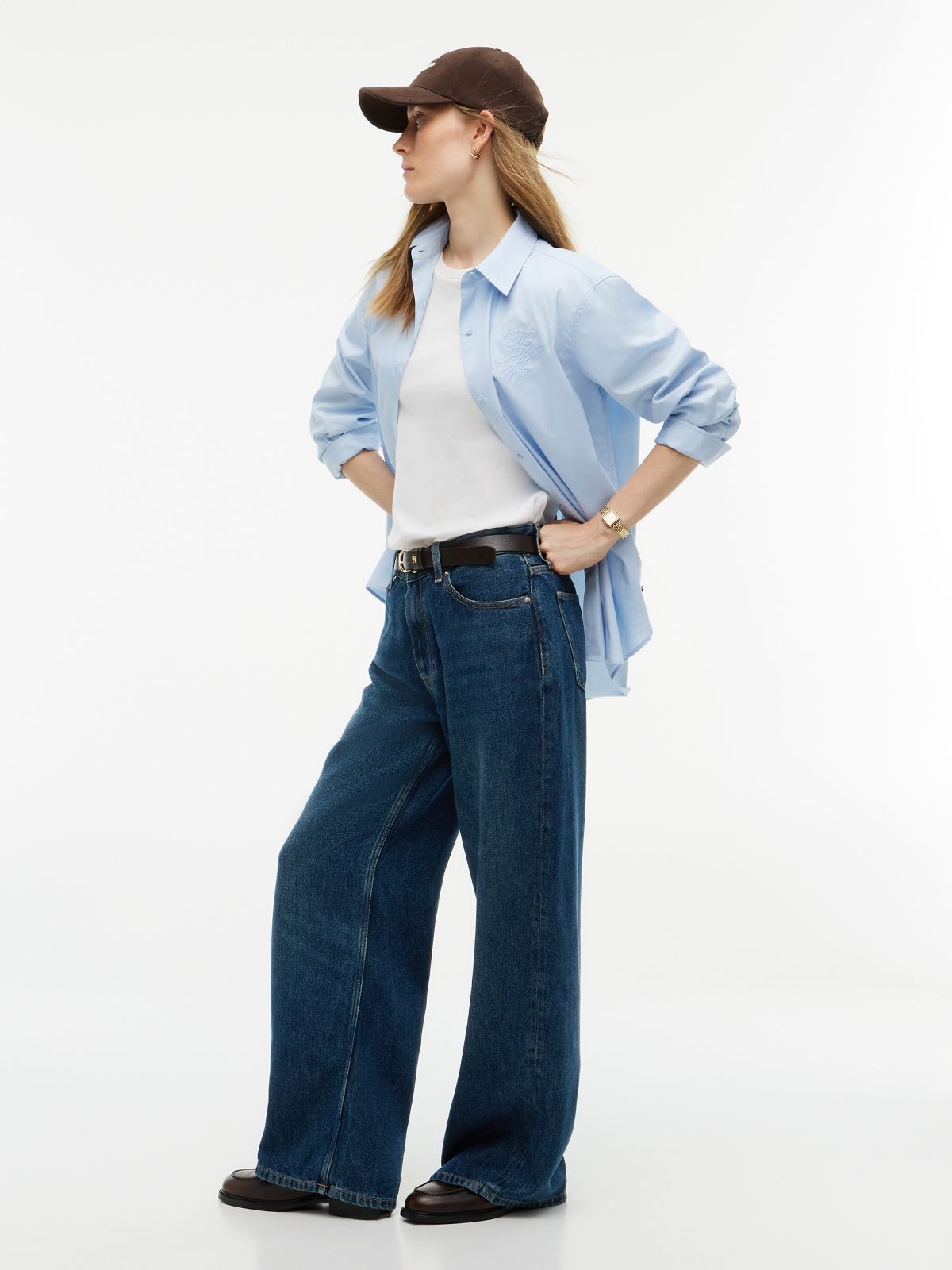 Nola Low Rise Straight Whiskered Jeans — Blue