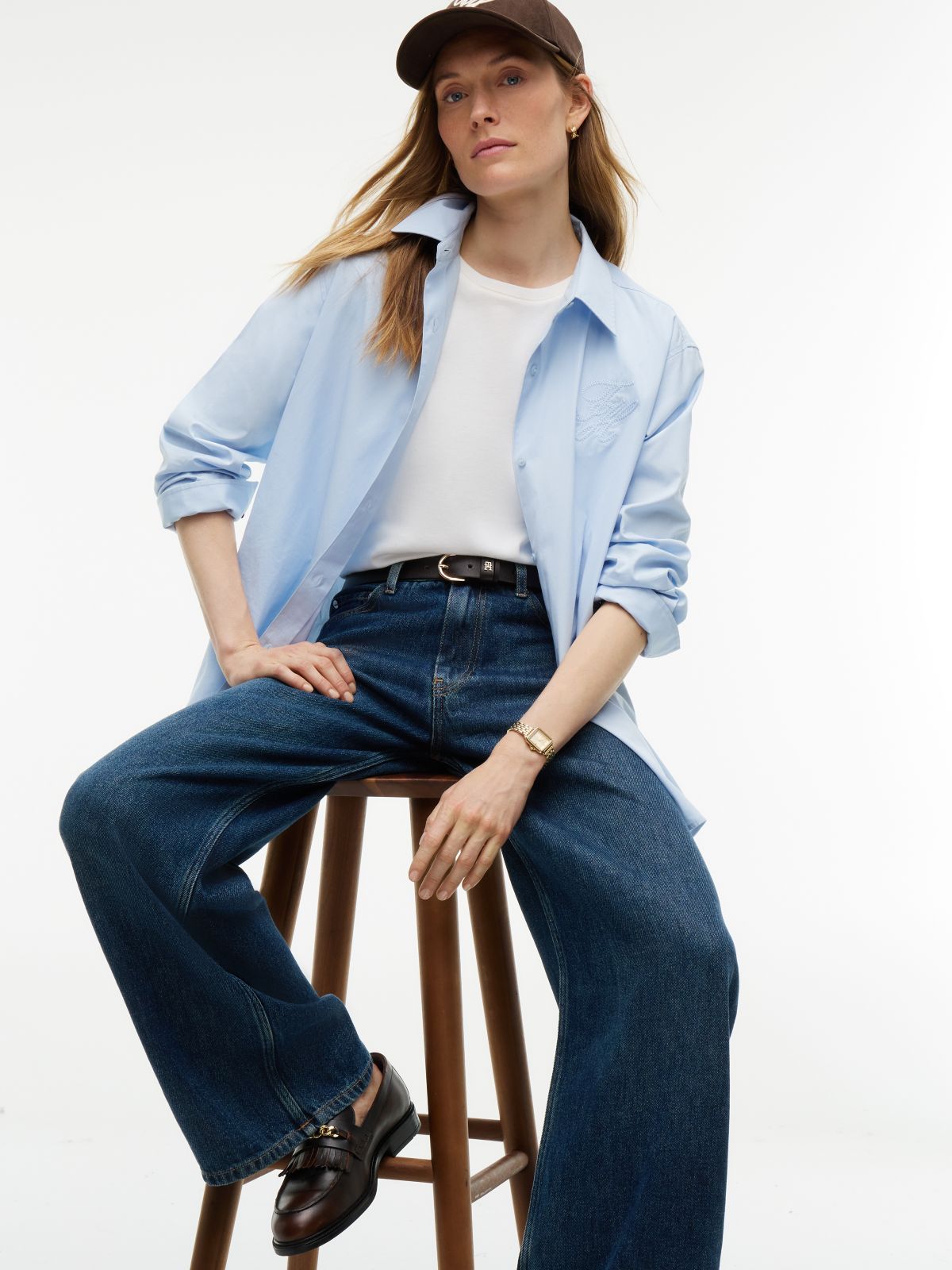 Nola Low Rise Straight Whiskered Jeans — Blue
