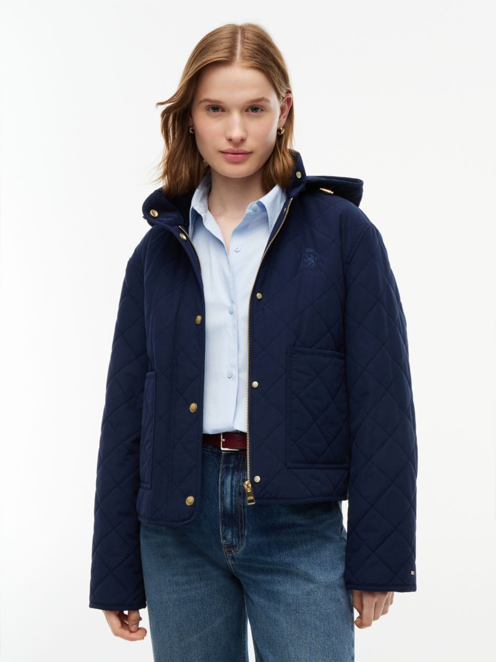 Tommy Hilfiger Veste mi-saison Crest Embroidery Square Quilted Hooded Jacket