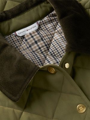 green padded diamond quilted slim jacket for women tommy hilfiger