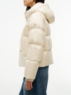 Logo Embroidery Water Repellent Down Jacket — Beige 4