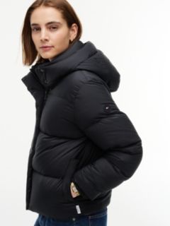 Logo Embroidery Water Repellent Down Jacket — Black 4