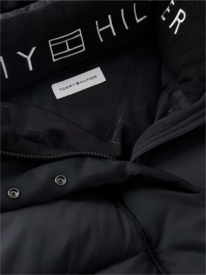 black logo embroidery water repellent down jacket for women tommy hilfiger