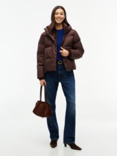 Logo Embroidery Water Repellent Down Jacket — Brown 2