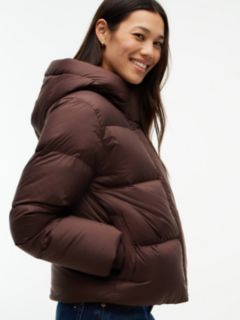 Logo Embroidery Water Repellent Down Jacket — Brown 3