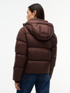 Logo Embroidery Water Repellent Down Jacket — Brown 5