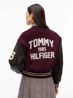 Manteco Wool Blend Leather Varsity Jacket — Red 6
