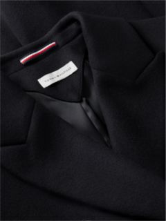 Manteco Wool Blend Slim Double Breasted Longline Coat — Black 7