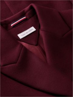 Manteco Wool Blend Slim Double Breasted Longline Coat — Red 8
