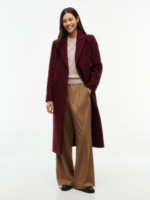 manteau long slim croisé en laine manteco mélangée red pour femmes tommy hilfiger