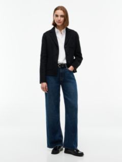 Wool Blend Slim Single Breasted Jacket — Black 2
