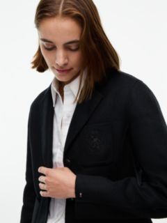 Wool Blend Slim Single Breasted Jacket — Black 3