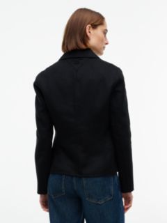 Wool Blend Slim Single Breasted Jacket — Black 4