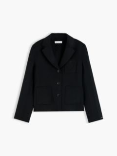 Wool Blend Slim Single Breasted Jacket — Black 5