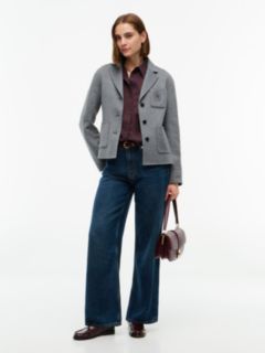 Wool Blend Slim Single Breasted Jacket — Grey 2