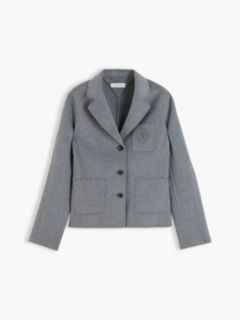 Wool Blend Slim Single Breasted Jacket — Grey 5