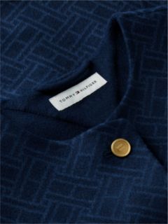 Double-Faced Wool Blend Jacquard Slim Jacket — Blue 6