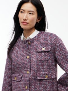Double-Faced Wool Blend Jacquard Slim Jacket — Purple 3