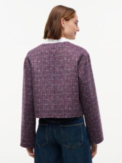 Double-Faced Wool Blend Jacquard Slim Jacket — Purple 5